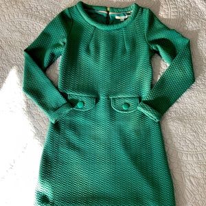 Boden size 6 green quilted dress